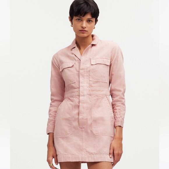 NWT Madewell x MN Dye Studio Denim Patch-Pocket Mini Dress - Picture 3 of 7